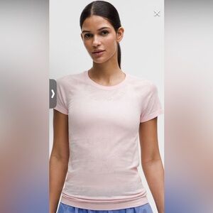 Lululemon Swiftly Tech Perforated Paisley Pink PearlPink Short Sleeve Shirt